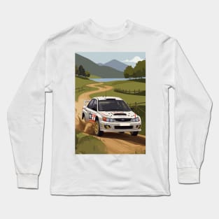 White WRX Rally Car Poster JDM Long Sleeve T-Shirt